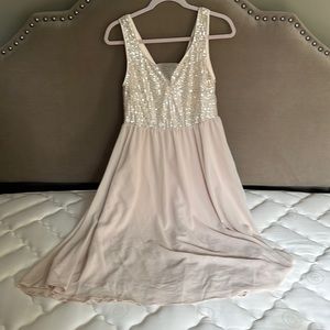 NWOT SHEIN BLUSH SEQUIN AND CHIFFON DRESS